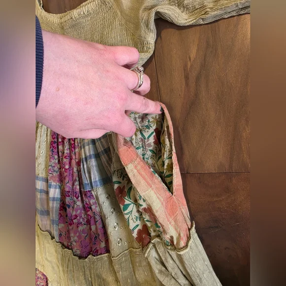 Young Threads Patchwork Maxi Dress | Boho Cottagecore Dream - Picture 7 of 11